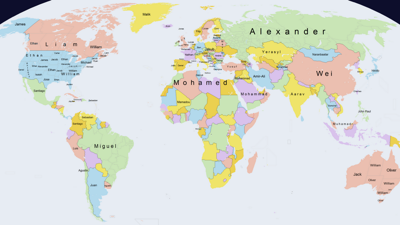 【奇思妙想】世界各地哪些男性名字最常用？